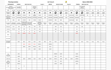 calendrier  général des 13 A